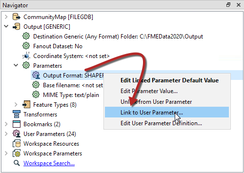Linking Output Format to a User Parameter